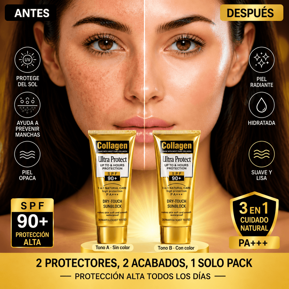 Pack Duo Protector Solar Collagen Ultra Protect SPF 90+ ✨
