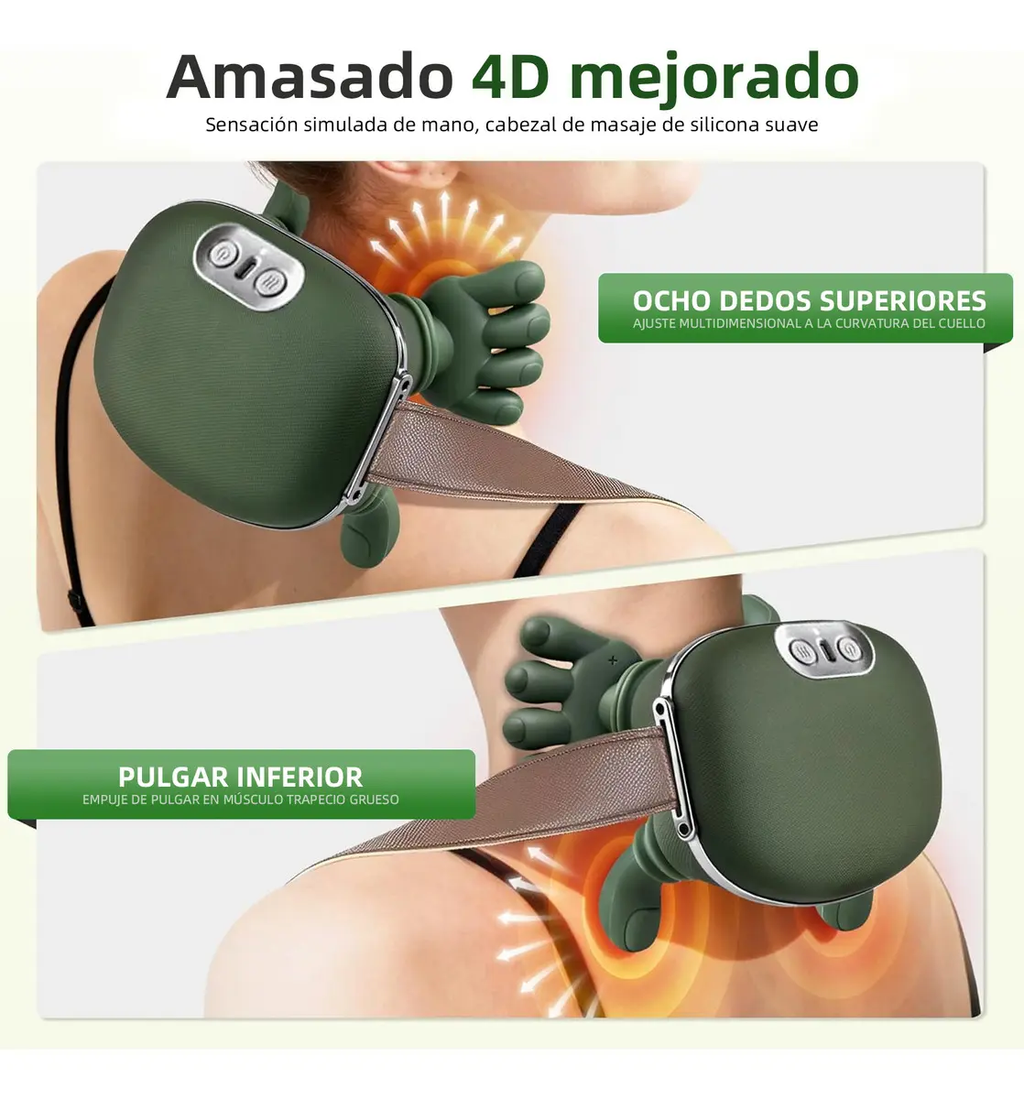 Masajeador Cervical Biónico 4D con Calor | Alivio Profundo y Relajación Total