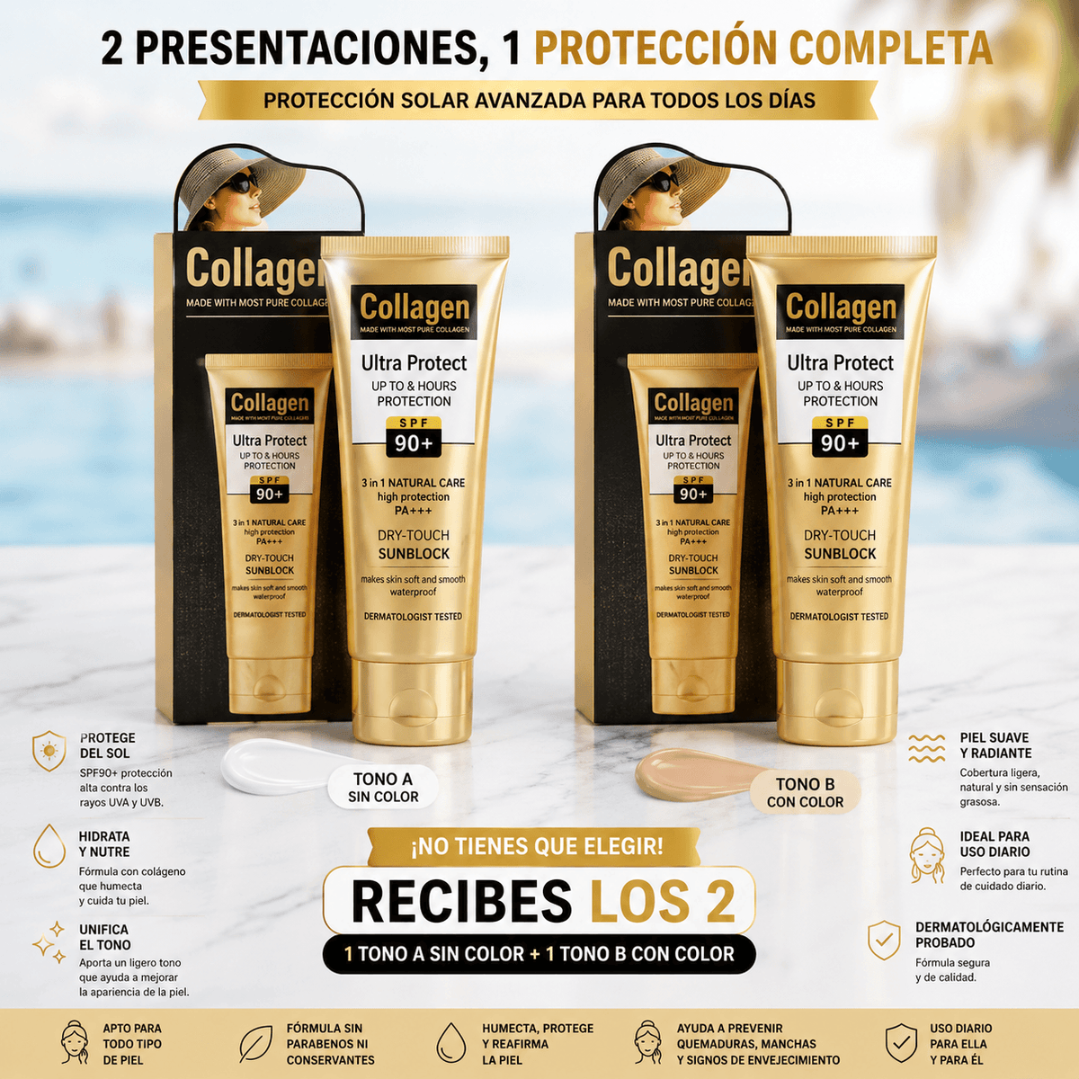 Pack Duo Protector Solar Collagen Ultra Protect SPF 90+ ✨